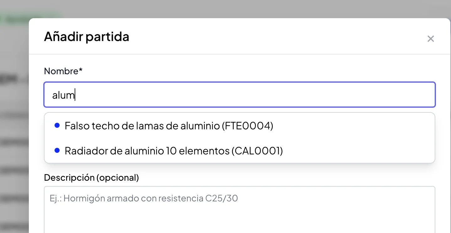 Price database in arcley with search and autocomplete